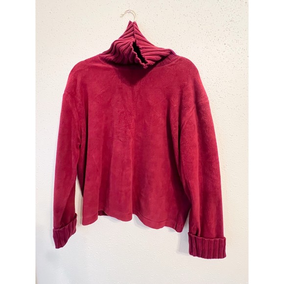 J. Jill Chunky Knit Red Turtleneck Sweater Size L - Picture 2 of 6